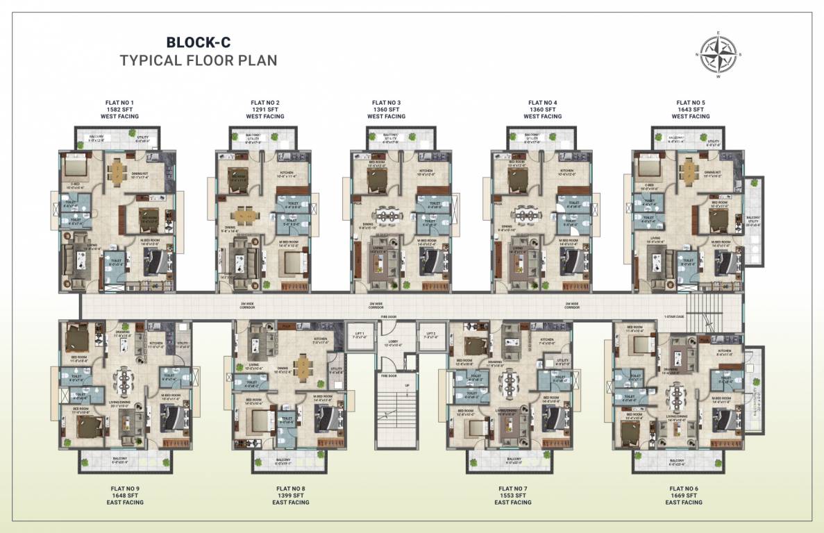  cyan Block C Cluster Plan