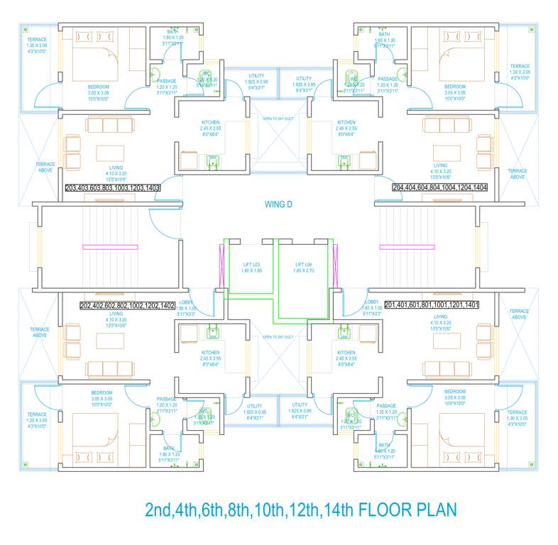  casalino towers phase ii Wing D Cluster Plan