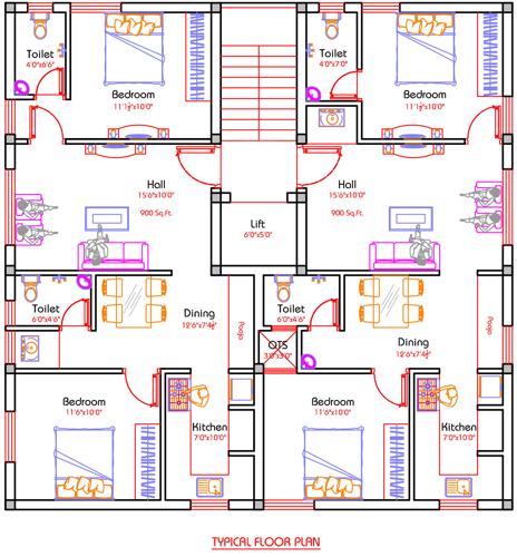  beeline-apartments Beeline Apartments Cluster Plan from 1st to 3rd Floor