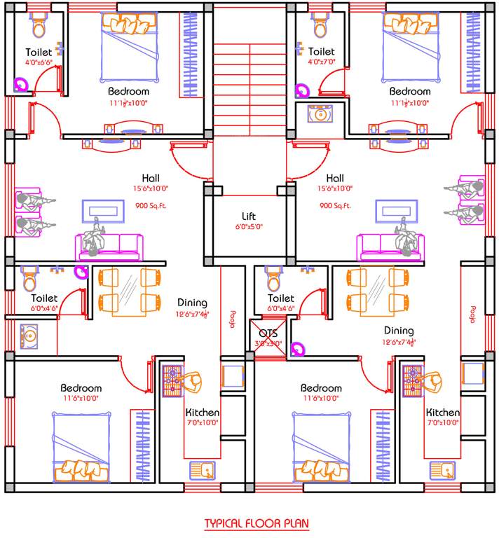  beeline apartments Beeline Apartments Cluster Plan from 1st to 3rd Floor
