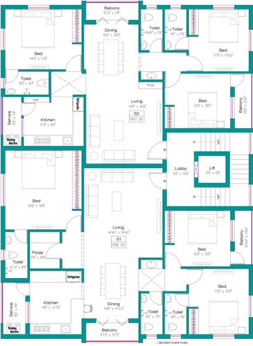  ruvy-vishnu-flats Ruvy Vishnu Flats Cluster Plan for 2nd Floor