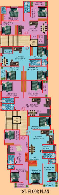  housing D M Housing Cluster Plan for 1st Floor