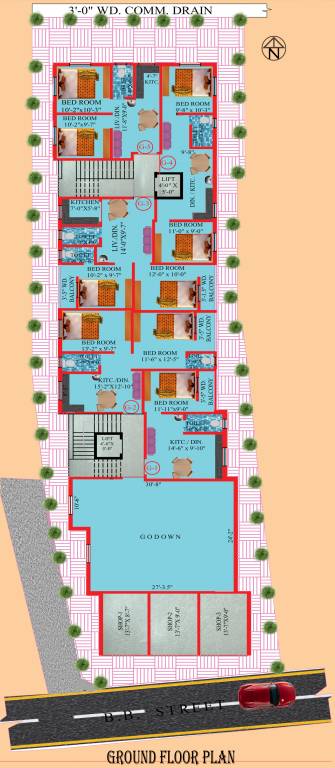  housing D M Housing Cluster Plan for ground Floor