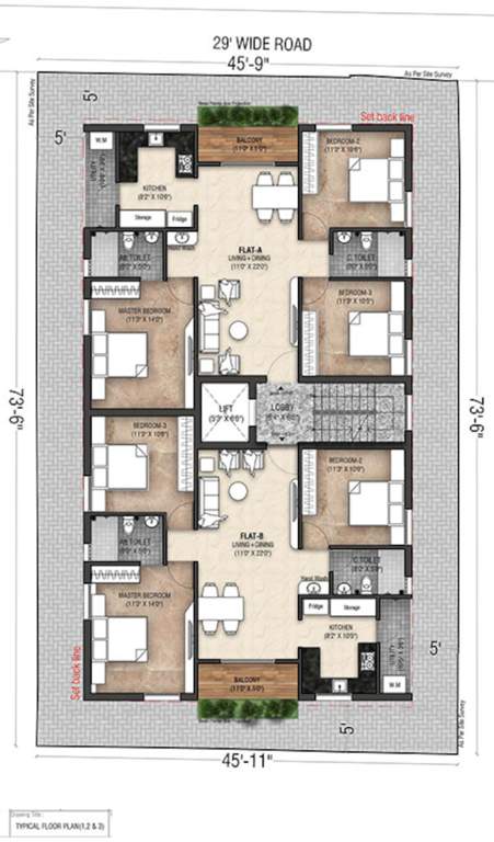  aswini garden Aswini Garden Cluster Plan from 1st to 3rd Floor