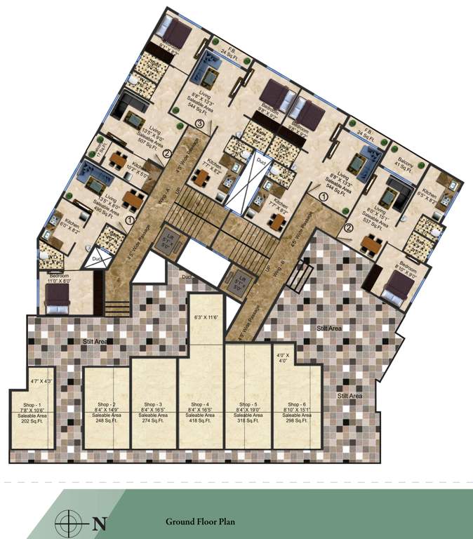  savlaram apartment Wing A And B Cluster Plan For Ground Floor