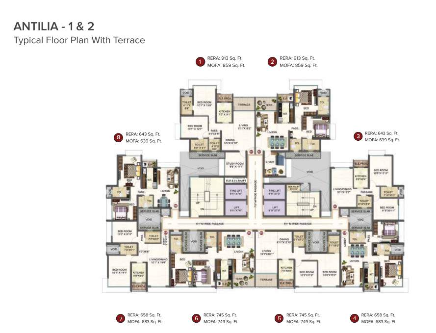 nexzone Antila 1 And  2 Cluster Plan for Typical Floor