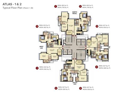 nexzone Atlas 1 And 2 Cluster Plan for Typical Floor