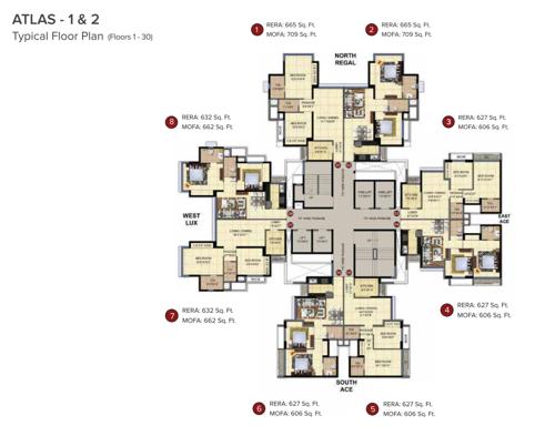  nexzone Atlas 1 And 2 Cluster Plan for Typical Floor