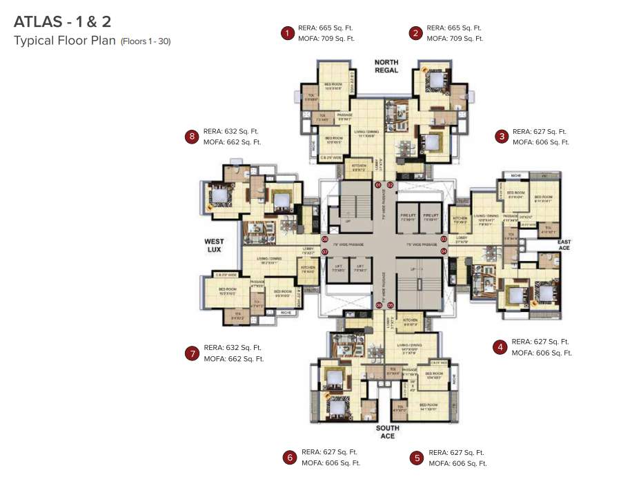  nexzone Atlas 1 And 2 Cluster Plan for Typical Floor