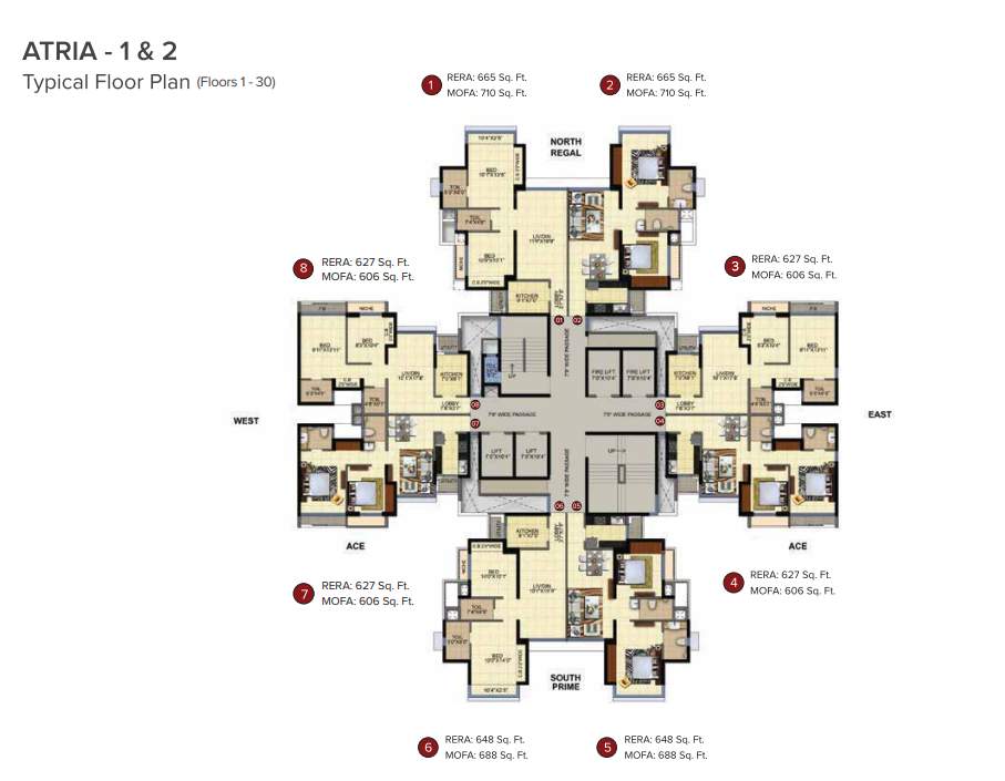  nexzone Atria 1 And 2 Cluster Plan for Typical Floor
