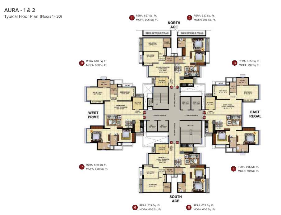  nexzone Aura 1 And 2 Cluster Plan for Typical Floor