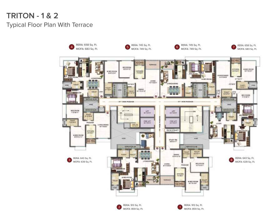  nexzone Triton 1 And  2 Cluster Plan for Typical Floor