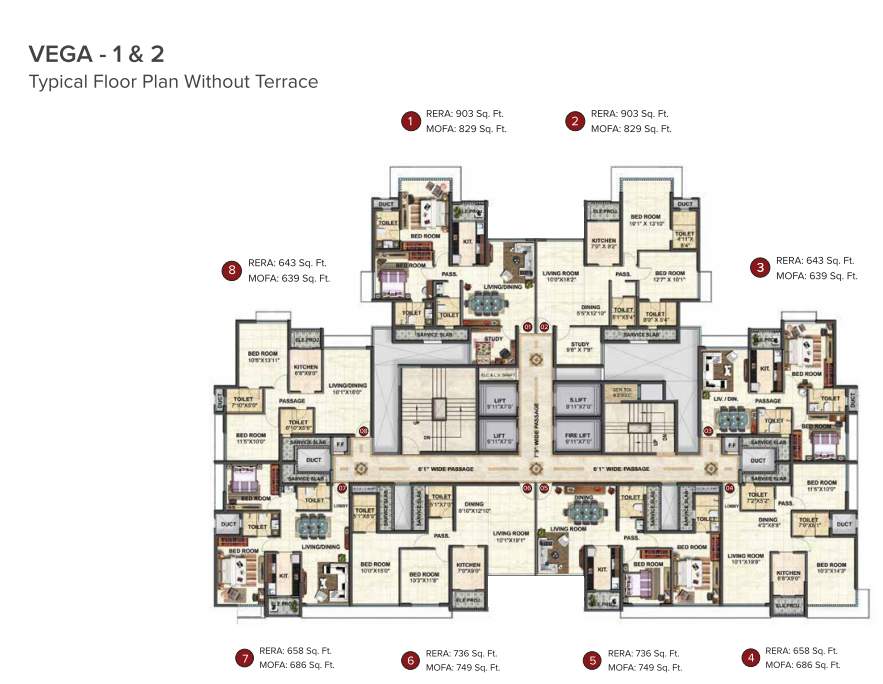 nexzone Vega 1 And  2 Cluster Plan for Typical Floor