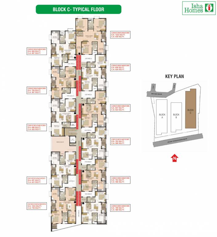  santhosham Block C Cluster Plan for Typical Floor