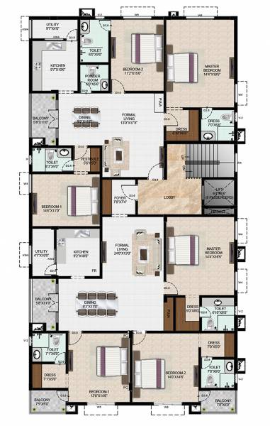  sreshta-eldams-road Sreshta Eldams Road Cluster Plan For Typical Floor