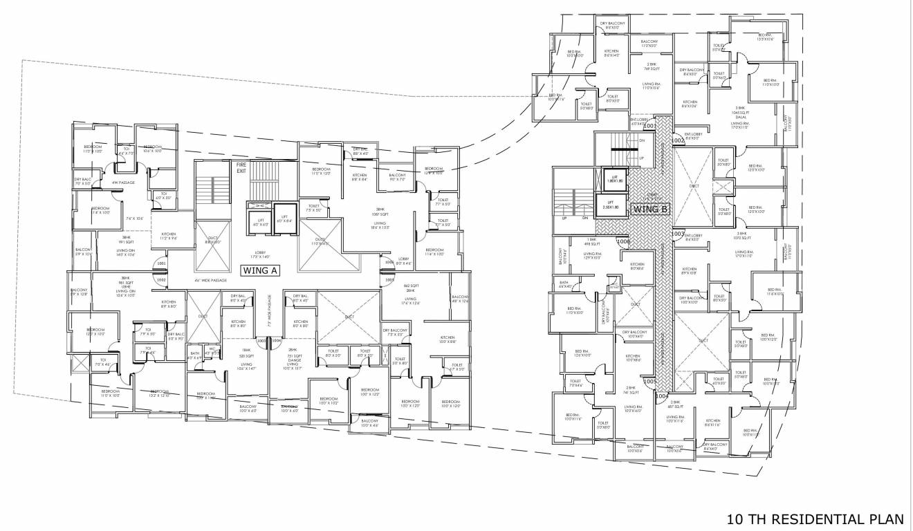  pushkar Pushkar A And B Cluster Plan for 10th Floor