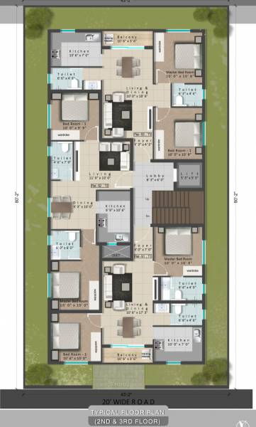  poompunal-flats Poompunal Flats Cluster Plan From 2nd To 3rd Floor