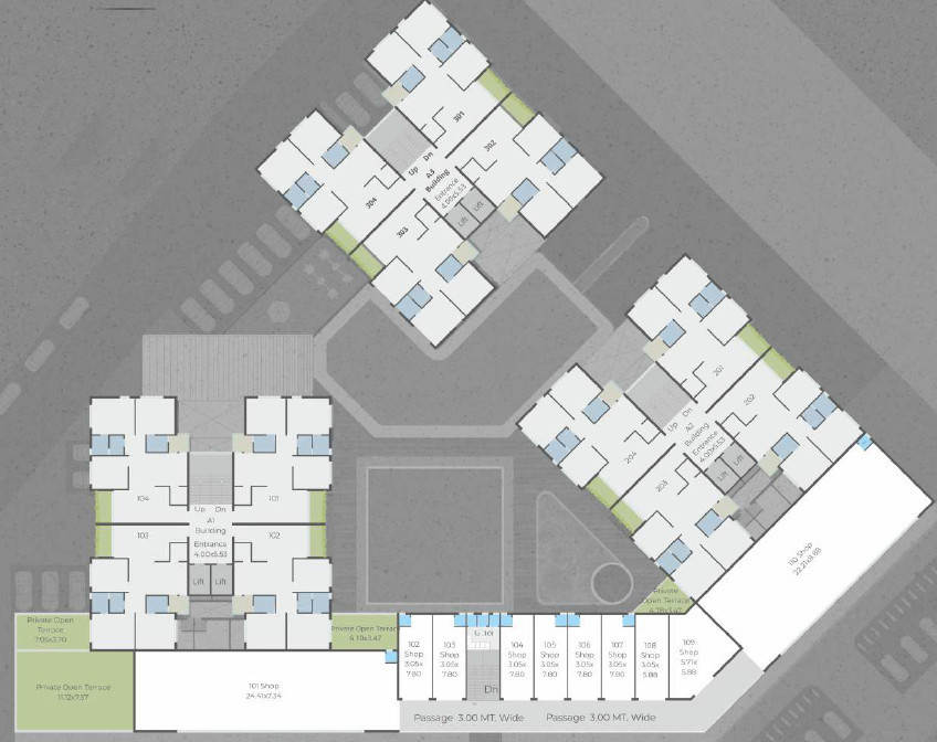 the maple skydeck A1 Cluster Plan for 1st Floor