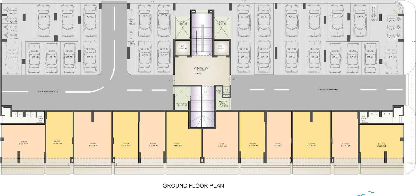hirashree lake city apartment phase iii Building B Cluster Plan For Ground Floor