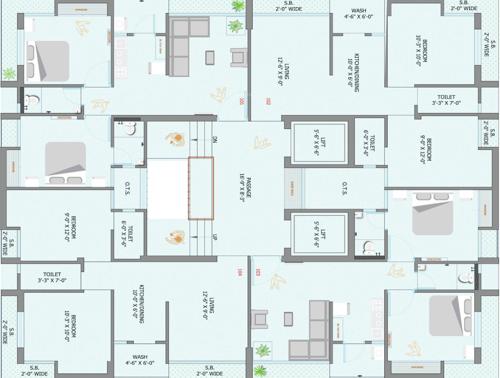  shyama-one Shyama One Cluster Plan from 1st to 7th Floor