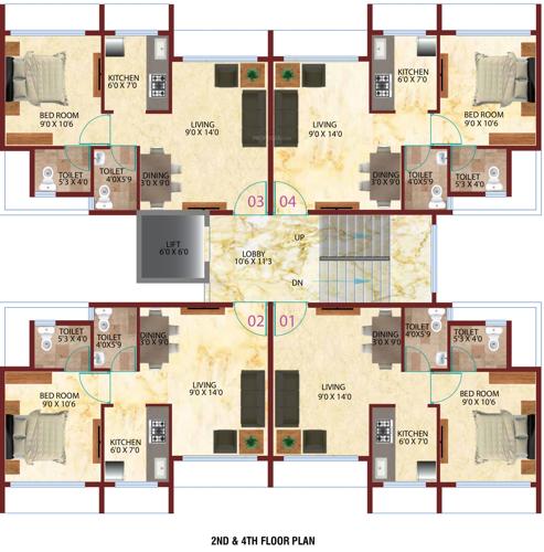  kalpavruksha-valley Kalpavruksha Valley Cluster Plan from 2nd to 4th Floor