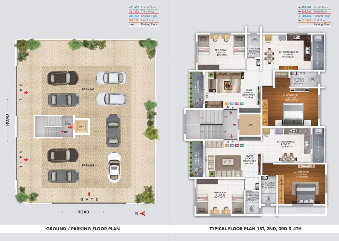 sai palacia Sai Palacia Cluster Plan from ground to 4th Floor