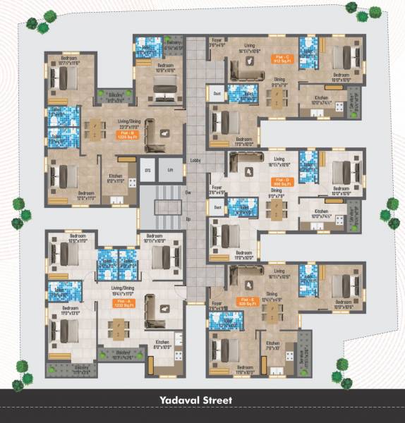  elegant-castle Elegant Castle Cluster Plan from 1st to 3rd Floor