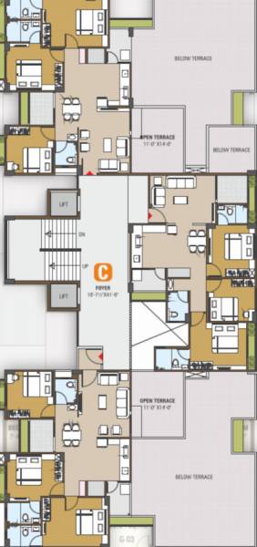  panchamrut C Cluster Plan for 10th Floor