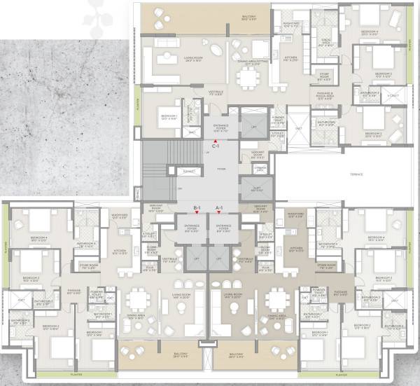  tranquil Tranquil Cluster Plan from 1st to 12th Floor