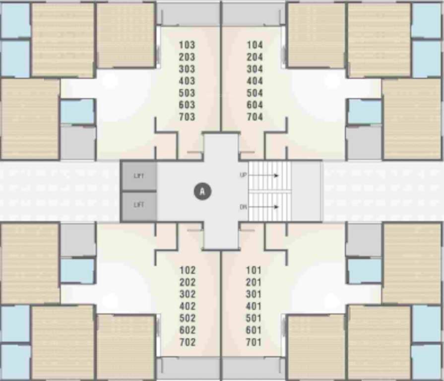  saral heights A Cluster Plan from 1st to 7th Floor