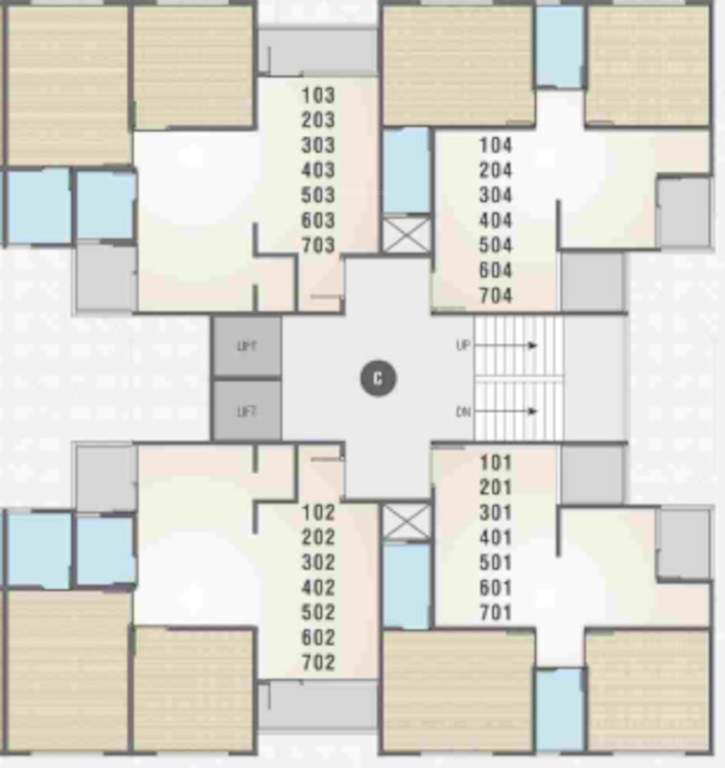  saral heights C Cluster Plan from 1st to 7th Floor
