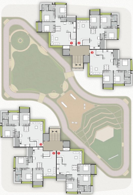 center park B Cluster Plan for Typical Floor