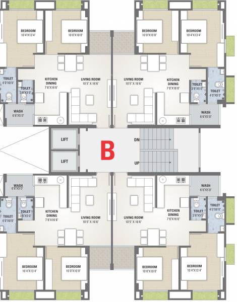 B Cluster Plan from 1st to 7th Floor al-hayat B Cluster Plan from 1st to 7th Floor