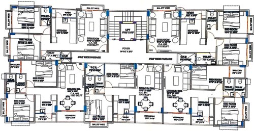 Avadh Residency Cluster Plan From 2nd To 4th Floor avadh-residency Avadh Residency Cluster Plan From 2nd To 4th Floor
