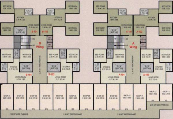 Wing A,B Cluster Plan For 1st Floor shikhar Wing A,B Cluster Plan For 1st Floor