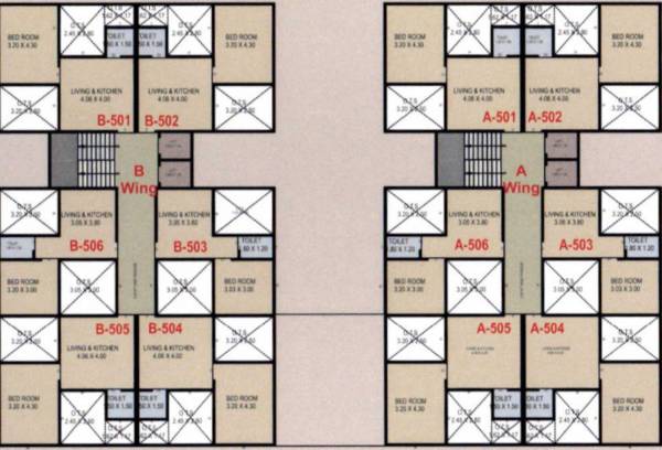Wing A,B Cluster Plan For Typical Floor shikhar Wing A,B Cluster Plan For Typical Floor