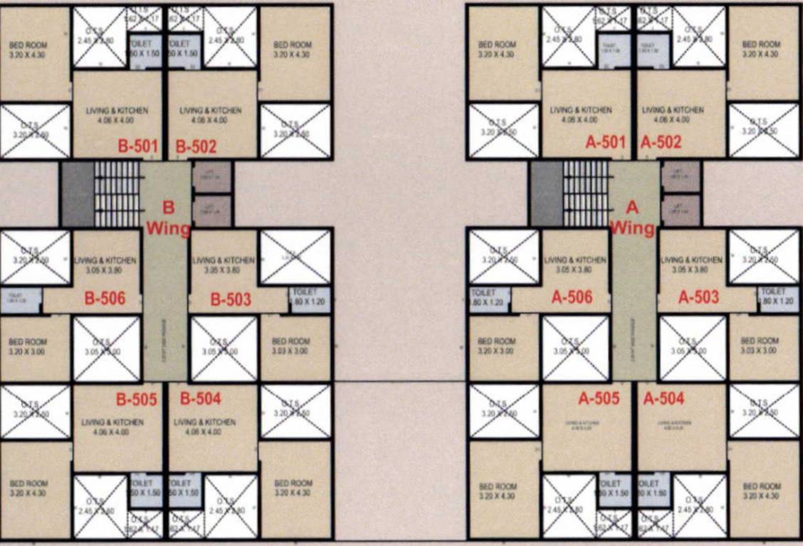  shikhar Wing A,B Cluster Plan For Typical Floor