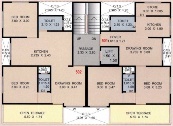 bhoomi Block A Cluster Plan from 1st to 5th Floor