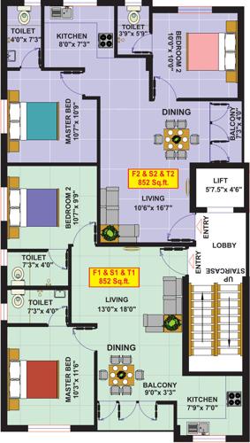  radha-chella Radha Chella Cluster Plan From 1st To 3rd Floor