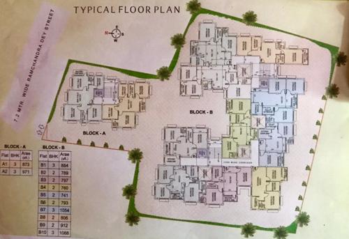  shristi Block A And Block B Cluster Plan from 1st to 4th Floor