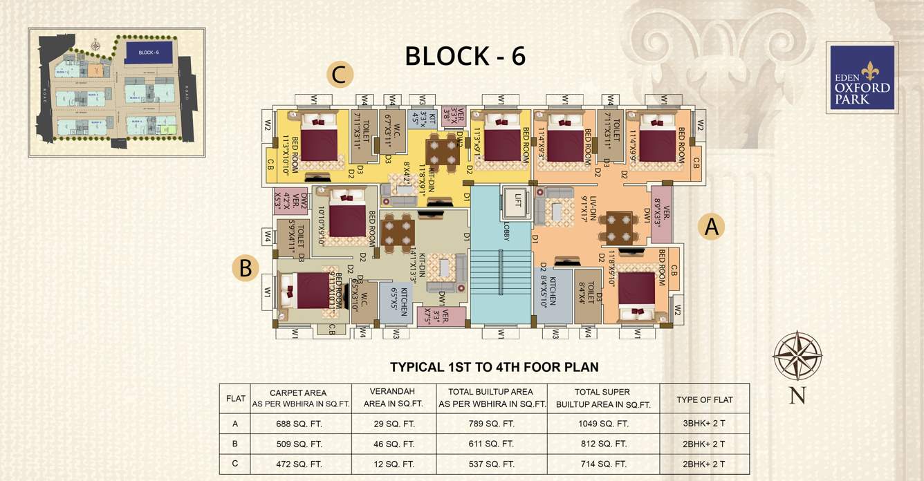  oxford park Block 6 Cluster Plan From 1st to 4th Floor
