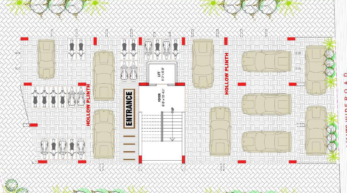  rashmi apartments A Cluster Plan for ground Floor