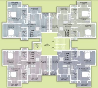  homes Block C Cluster Plan from 1st to 4th Floor