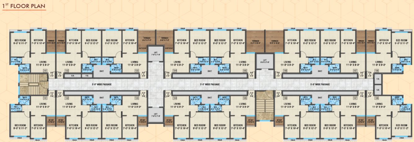  amisha phase ii C1 Cluster Plan for 1st Floor