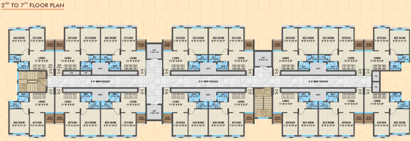  amisha phase ii C1 Cluster Plan from 2nd to 7th Floor