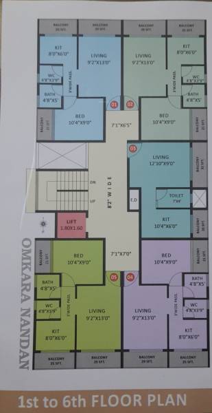  nandan Nandan Cluster Plan from 1st to 6th Floor