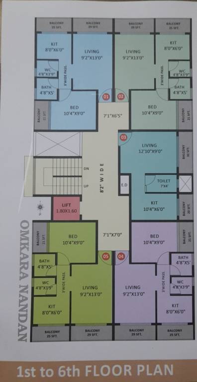  nandan Nandan Cluster Plan from 1st to 6th Floor