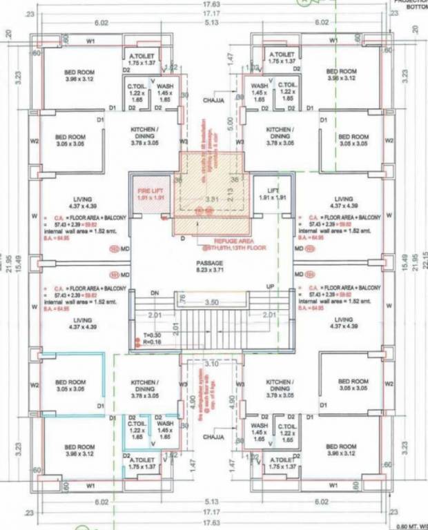  the unity tower A Cluster Plan from 2nd to 14th Floor