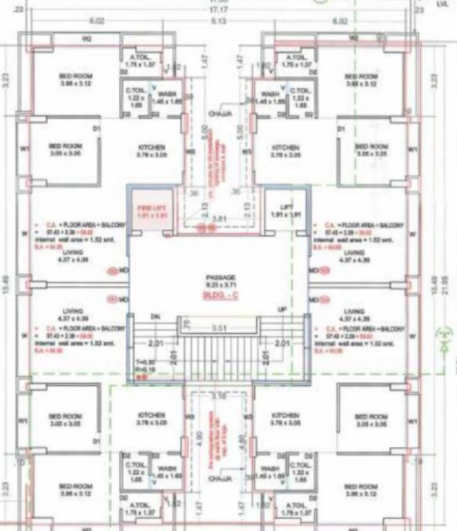  the unity tower C Cluster Plan for 1st Floor