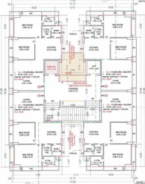  the-unity-tower C Cluster Plan from 2nd to 14th Floor